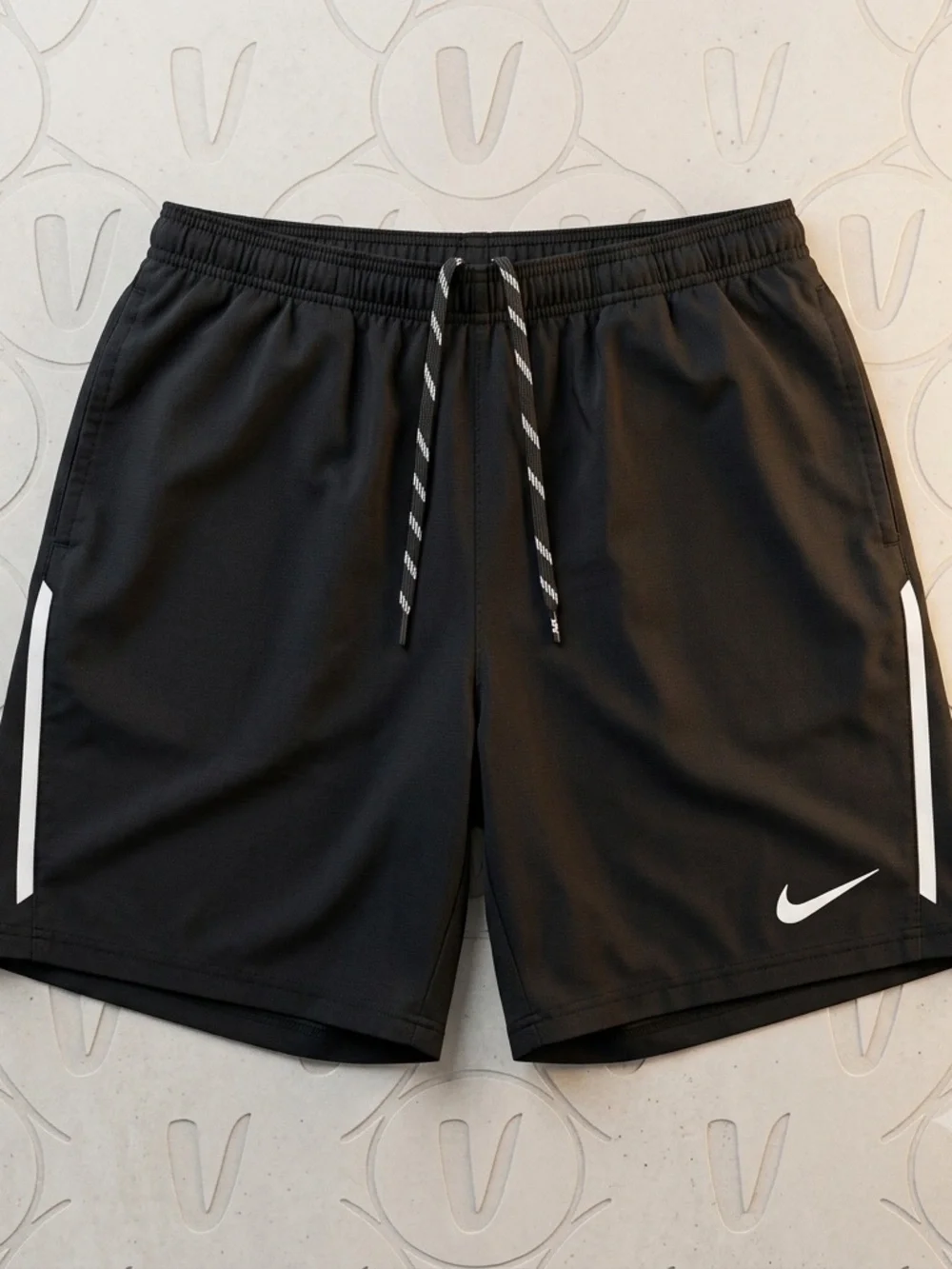 Nike Men’s Black Athletic Shorts with White Accents